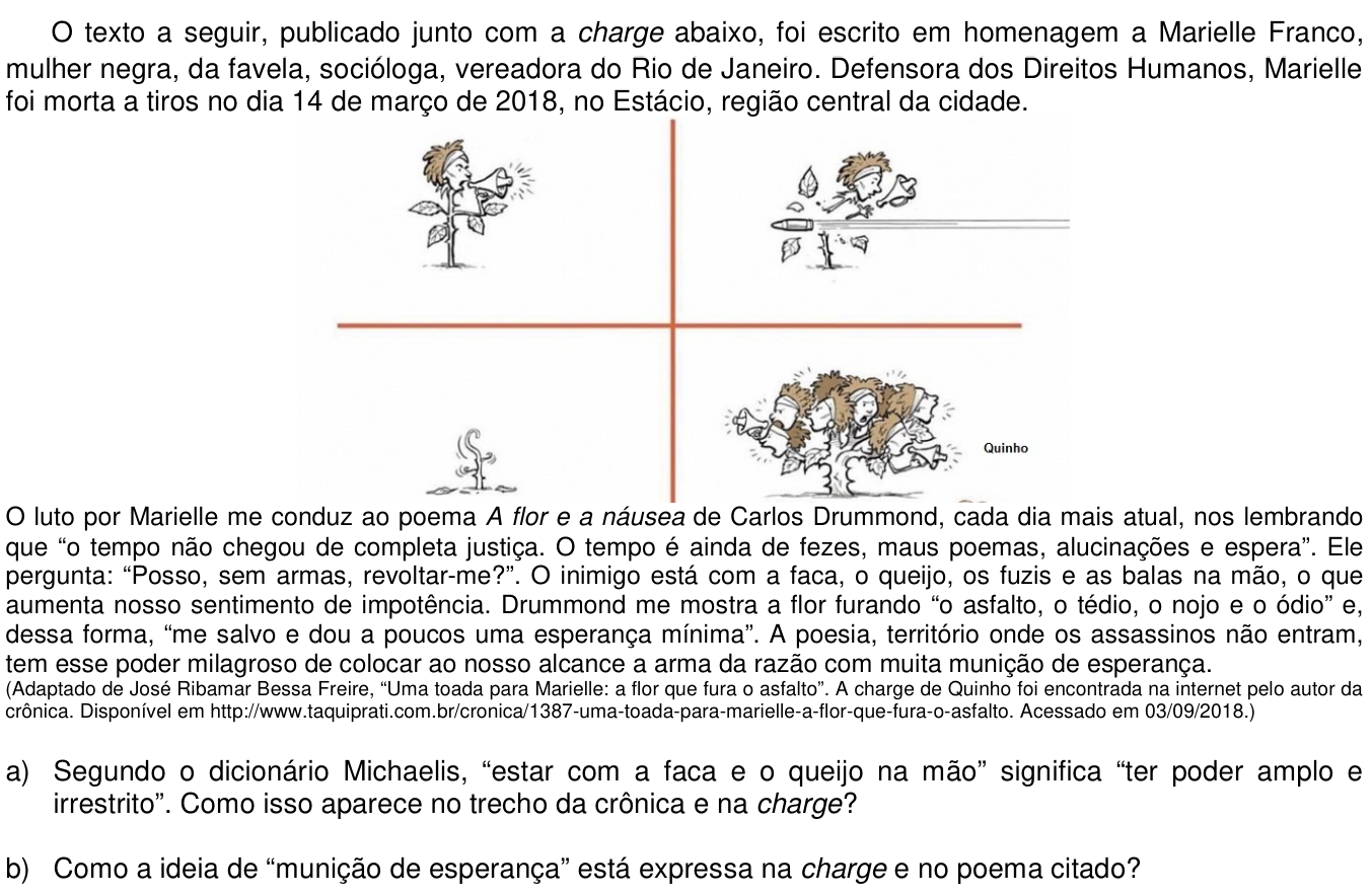 Questão 4 no caderno  da 2ª fase da UNICAMP 2019