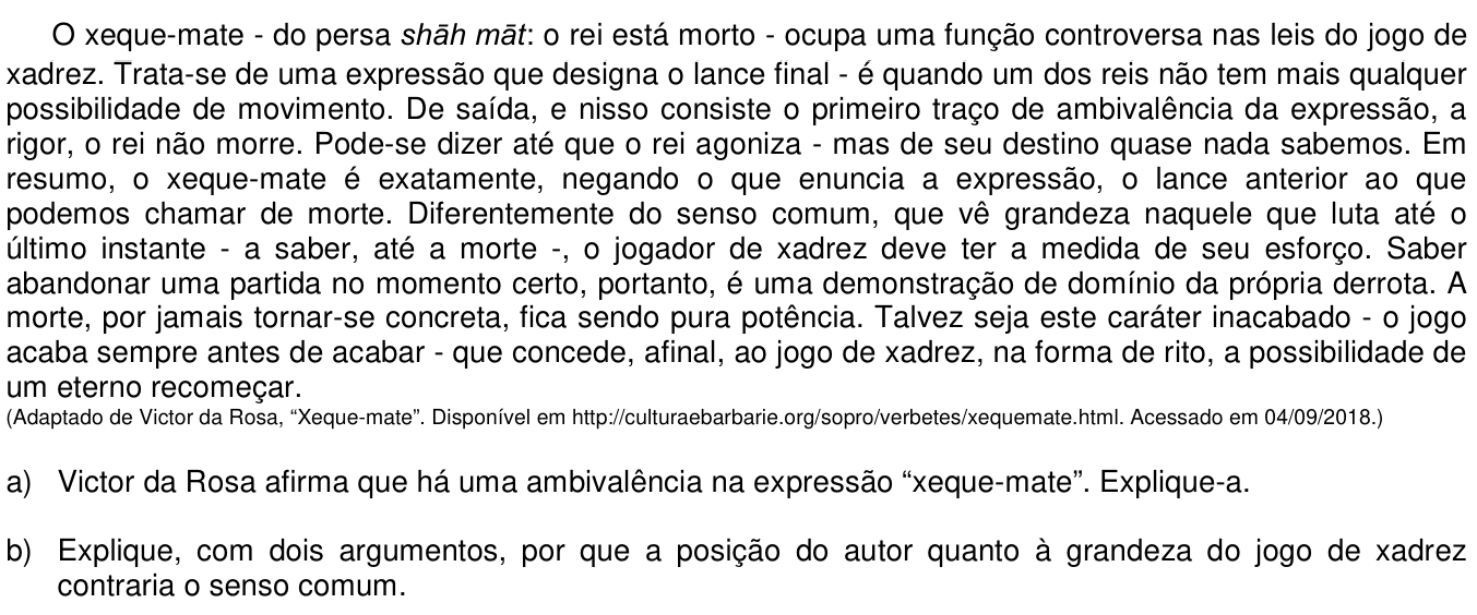 Questão 6 no caderno  da 2ª fase da UNICAMP 2019