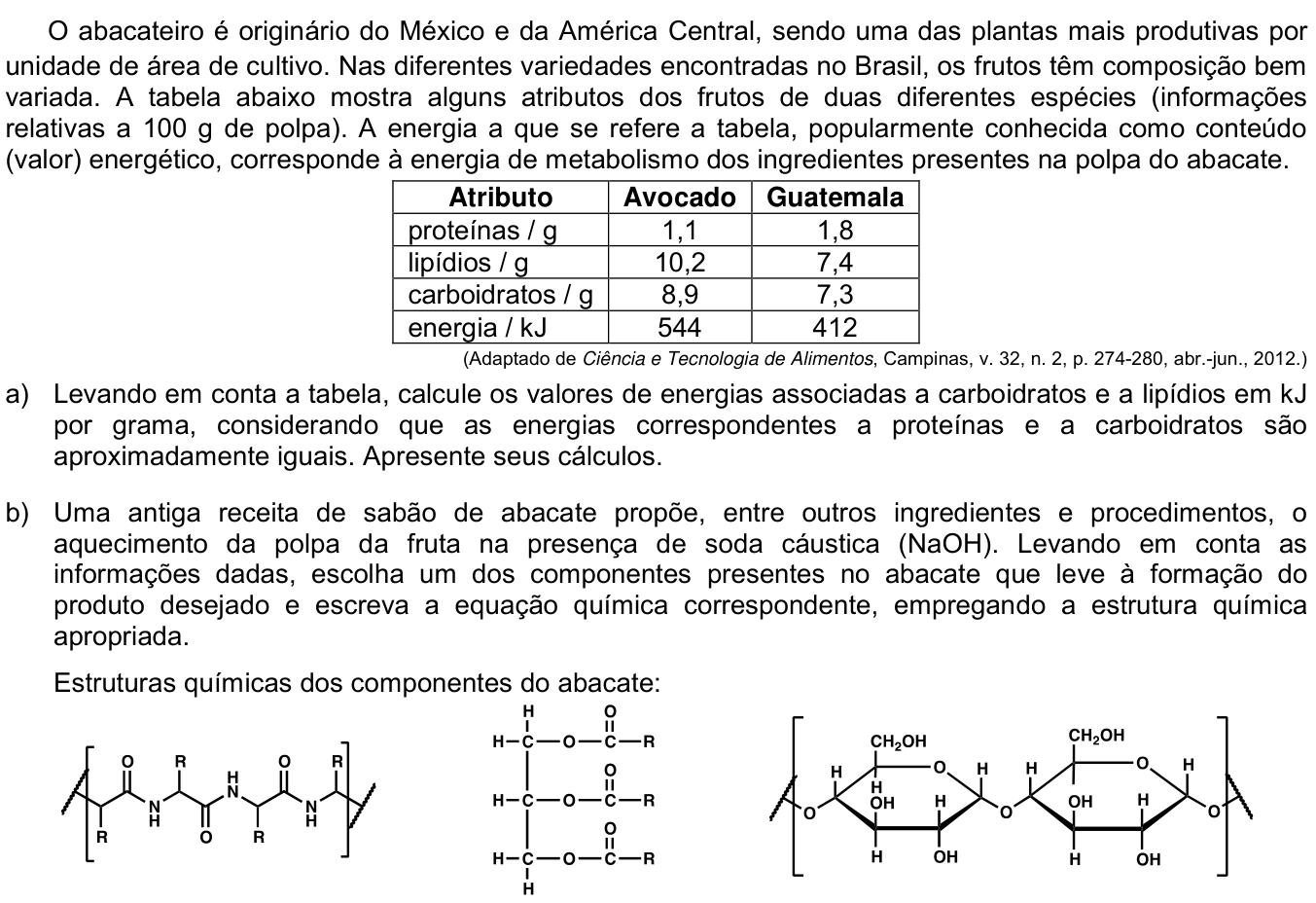 Questão 5 no caderno  da 2ª fase da UNICAMP 2019