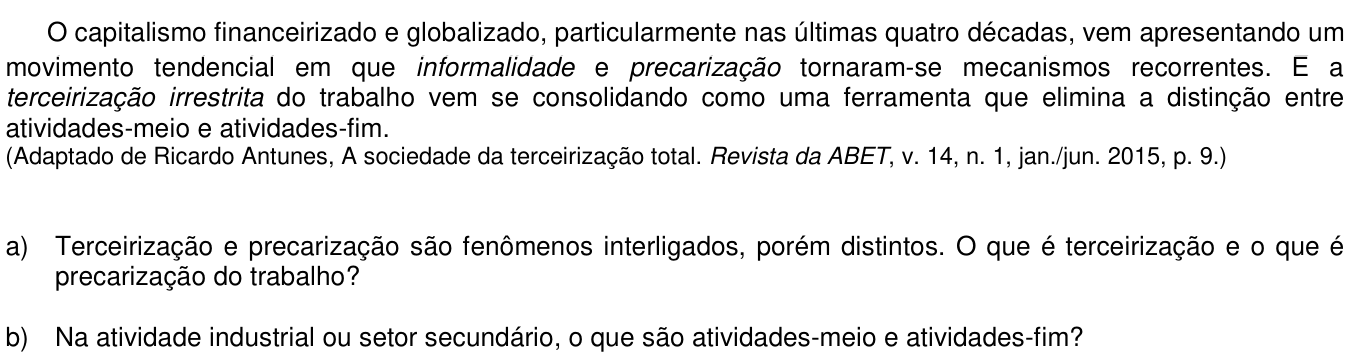 Questão 6 no caderno  da 2ª fase da UNICAMP 2019
