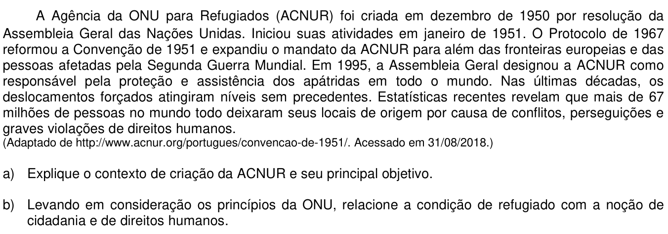 Questão 18 no caderno  da 2ª fase da UNICAMP 2019