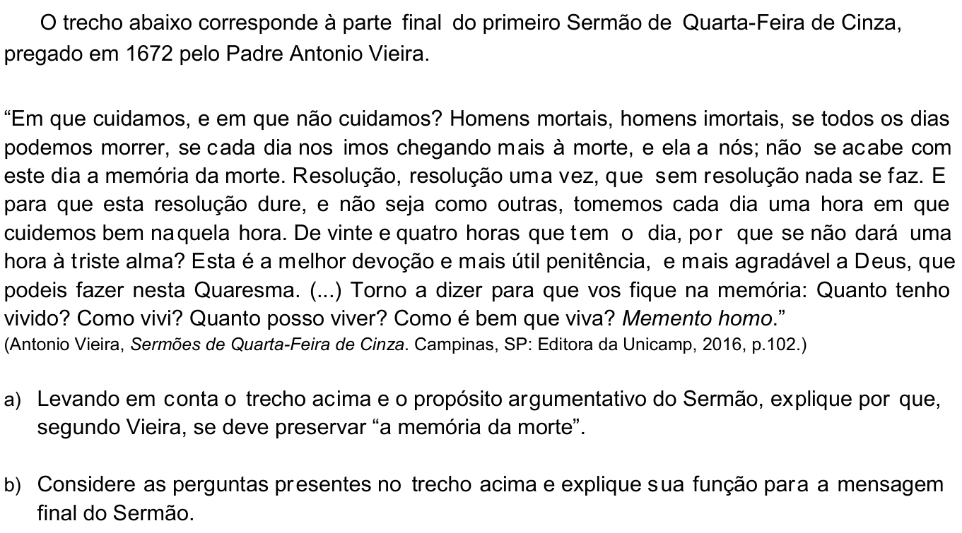 Questão 6 no caderno  da 2ª fase da UNICAMP 2018