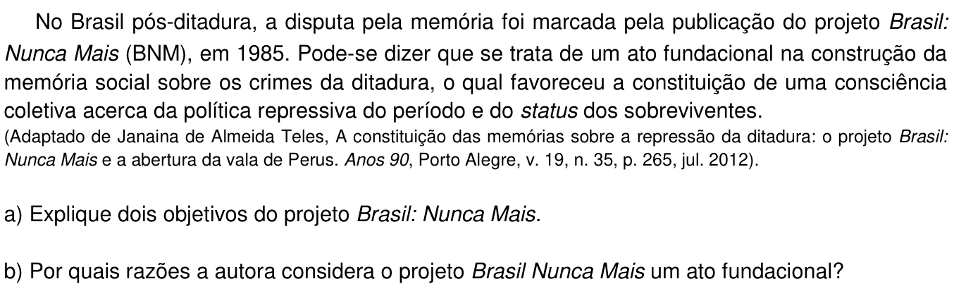 Questão 6 no caderno  da 2ª fase da UNICAMP 2018