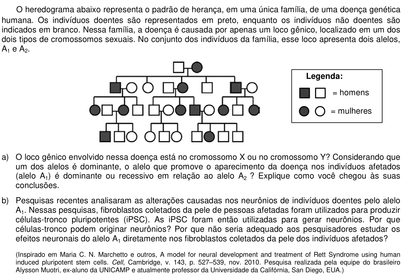 Questão 6 no caderno  da 2ª fase da UNICAMP 2018