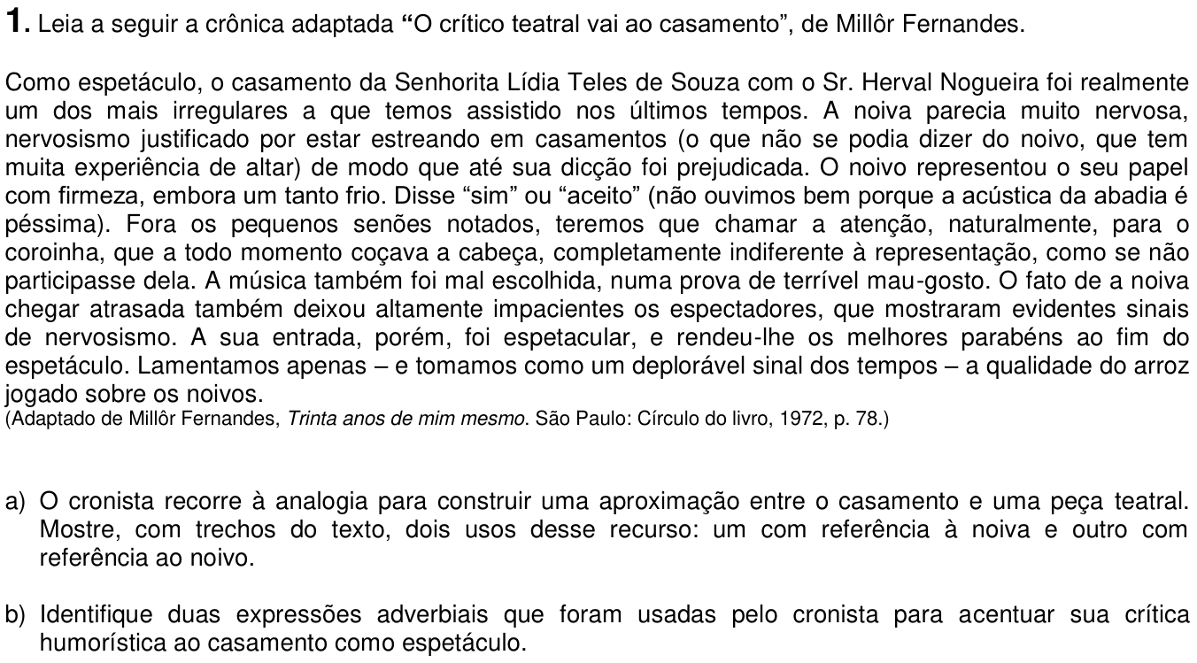 Questão 1 no caderno  da 2ª fase da UNICAMP 2017