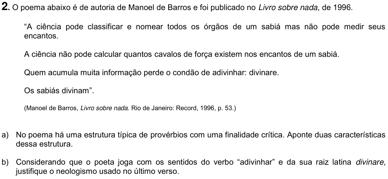 Questão 2 no caderno  da 2ª fase da UNICAMP 2016