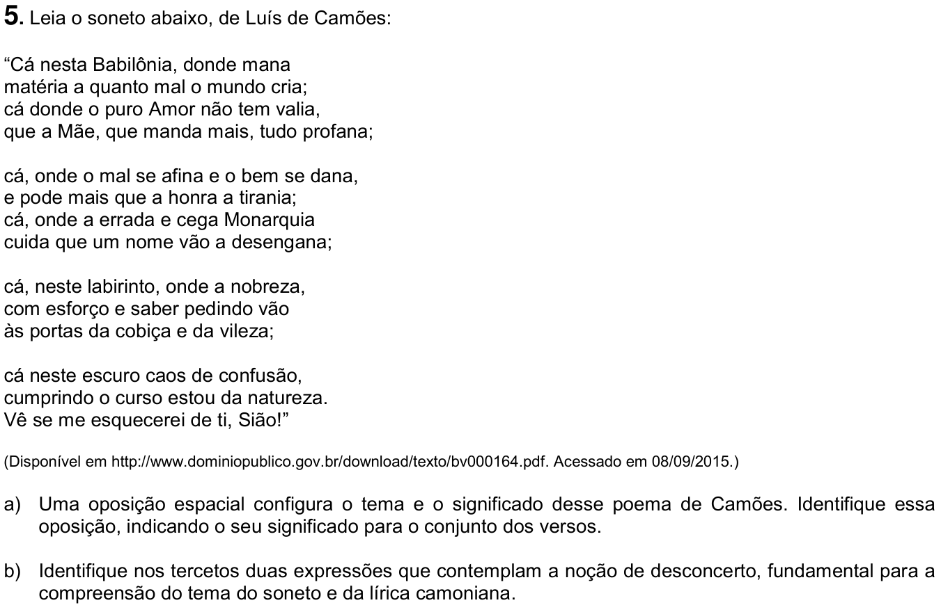 Questão 5 no caderno  da 2ª fase da UNICAMP 2016