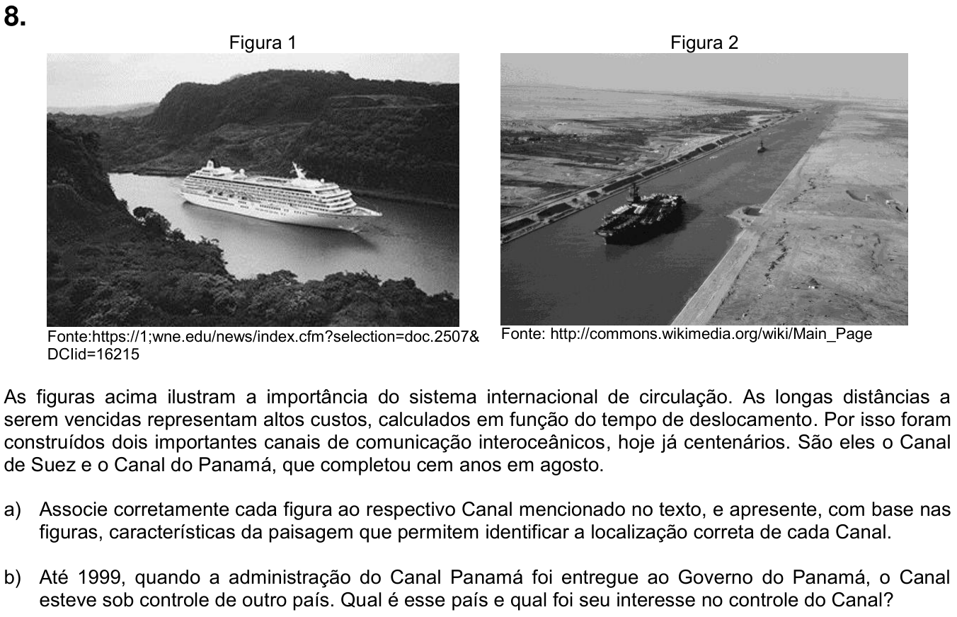 Questão 8 no caderno  da 2ª fase da UNICAMP 2015