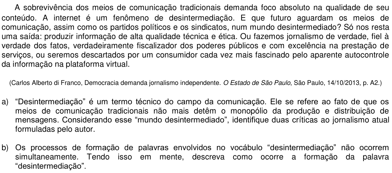 Questão 4 no caderno  da 2ª fase da UNICAMP 2014
