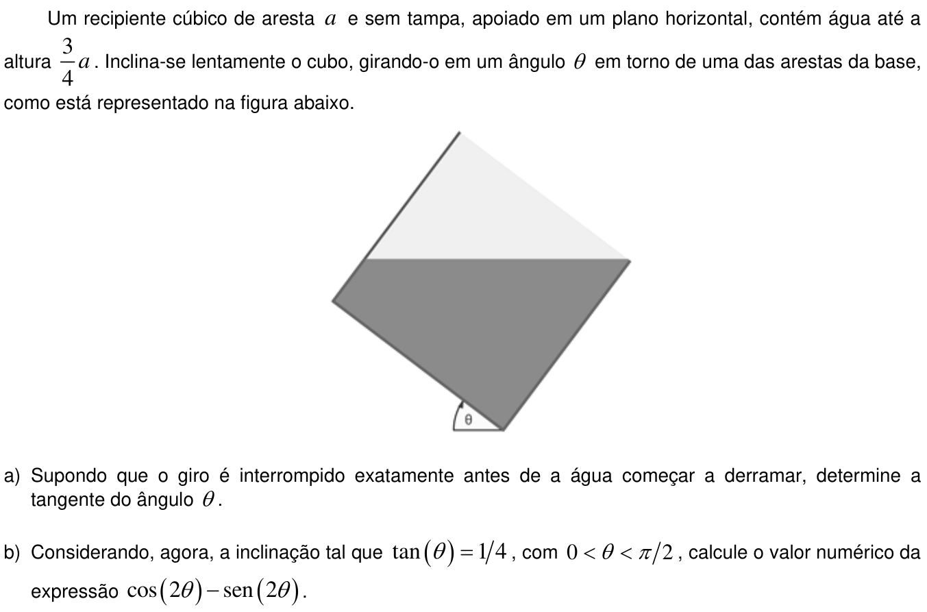 Questão 23 no caderno  da 2ª fase da UNICAMP 2013
