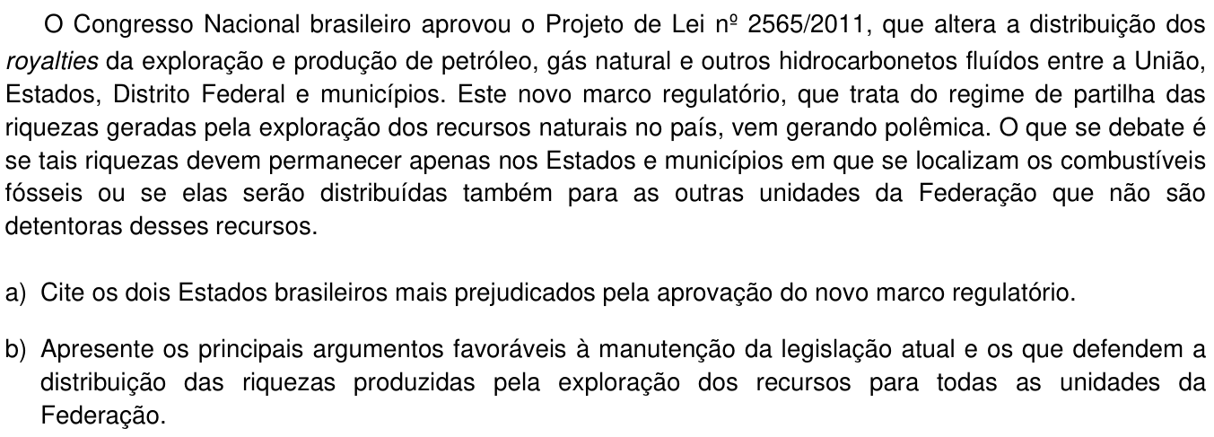 Questão 6 no caderno  da 2ª fase da UNICAMP 2013