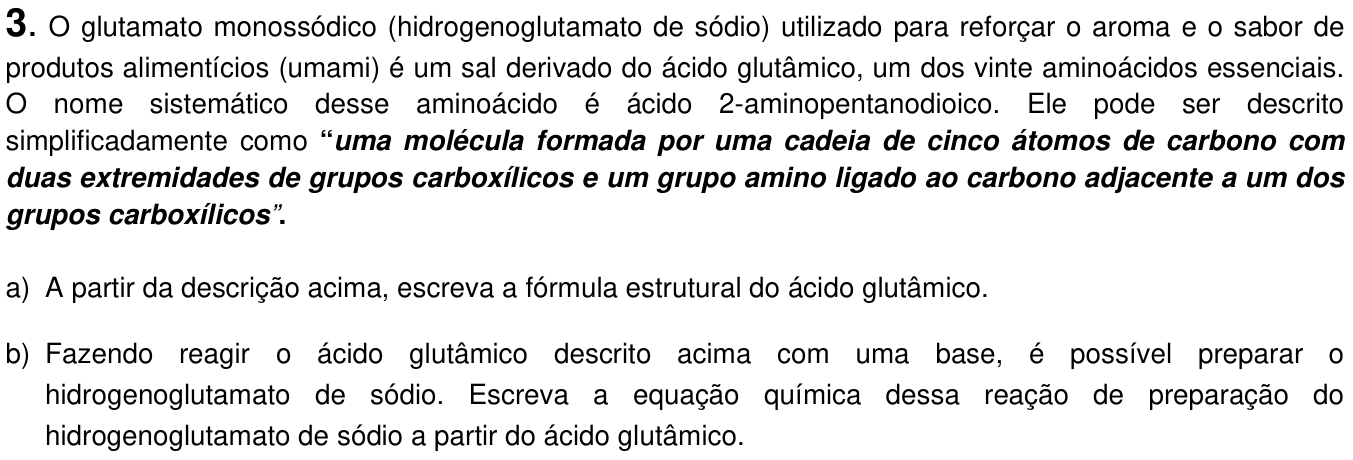 Questão 3 no caderno  da 2ª fase da UNICAMP 2013