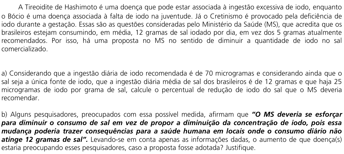 Questão 23 no caderno  da 2ª fase da UNICAMP 2012