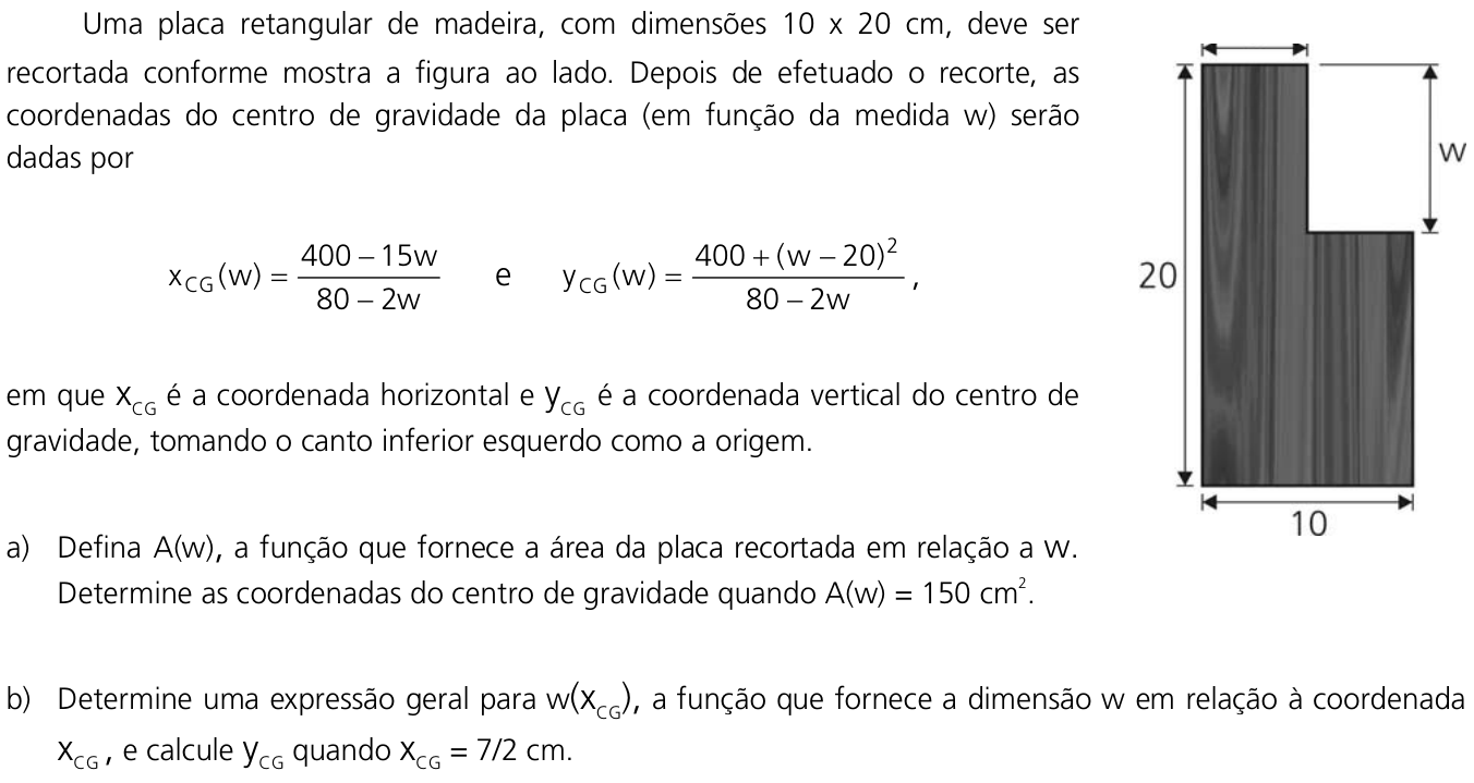 Questão 20 no caderno  da 2ª fase da UNICAMP 2011