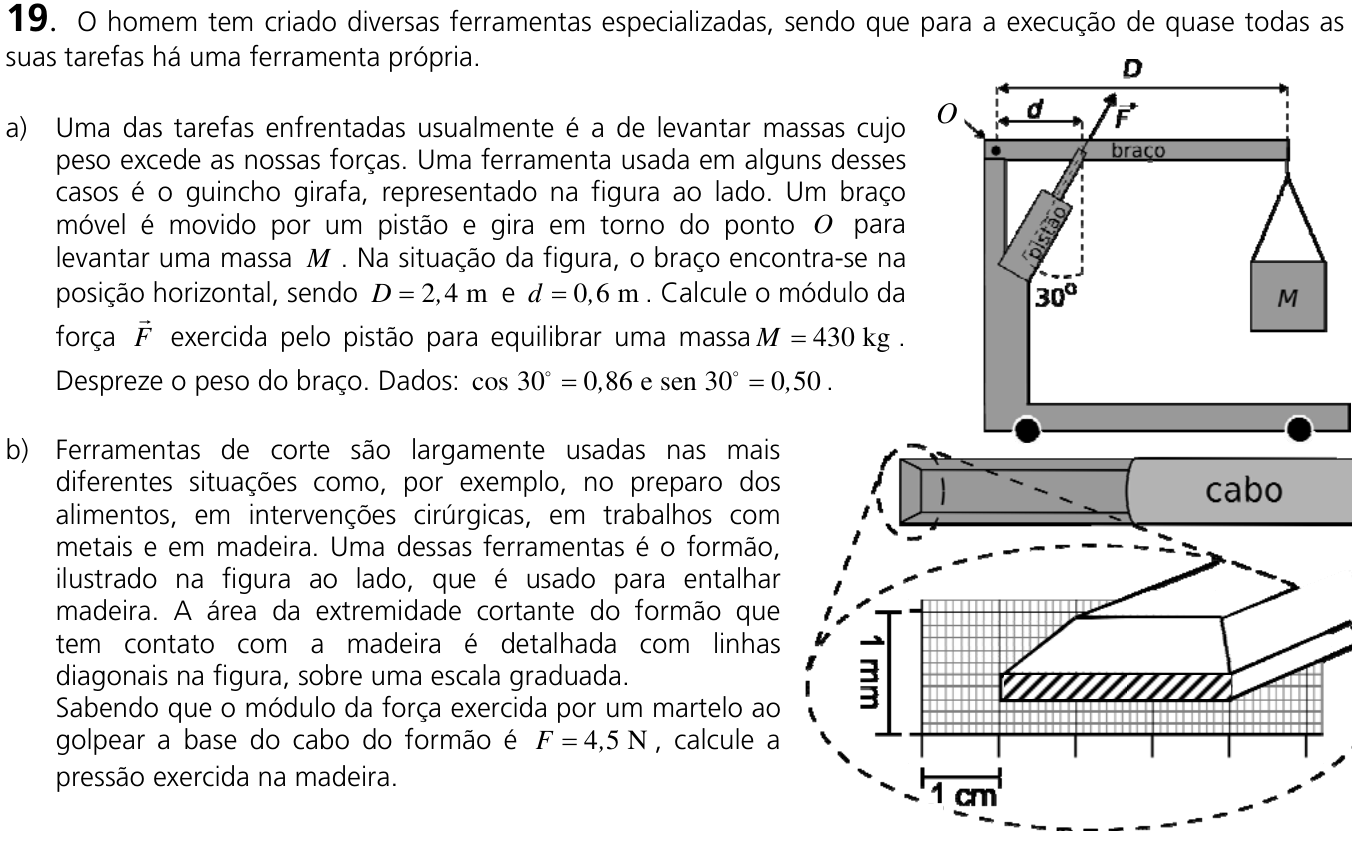 Questão 19 no caderno  da 2ª fase da UNICAMP 2011