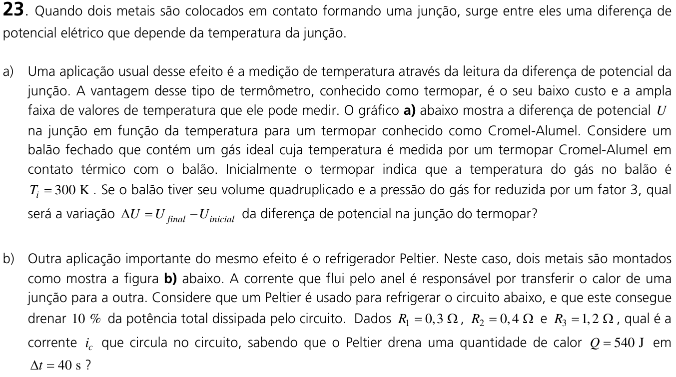 Questão 23 no caderno  da 2ª fase da UNICAMP 2011