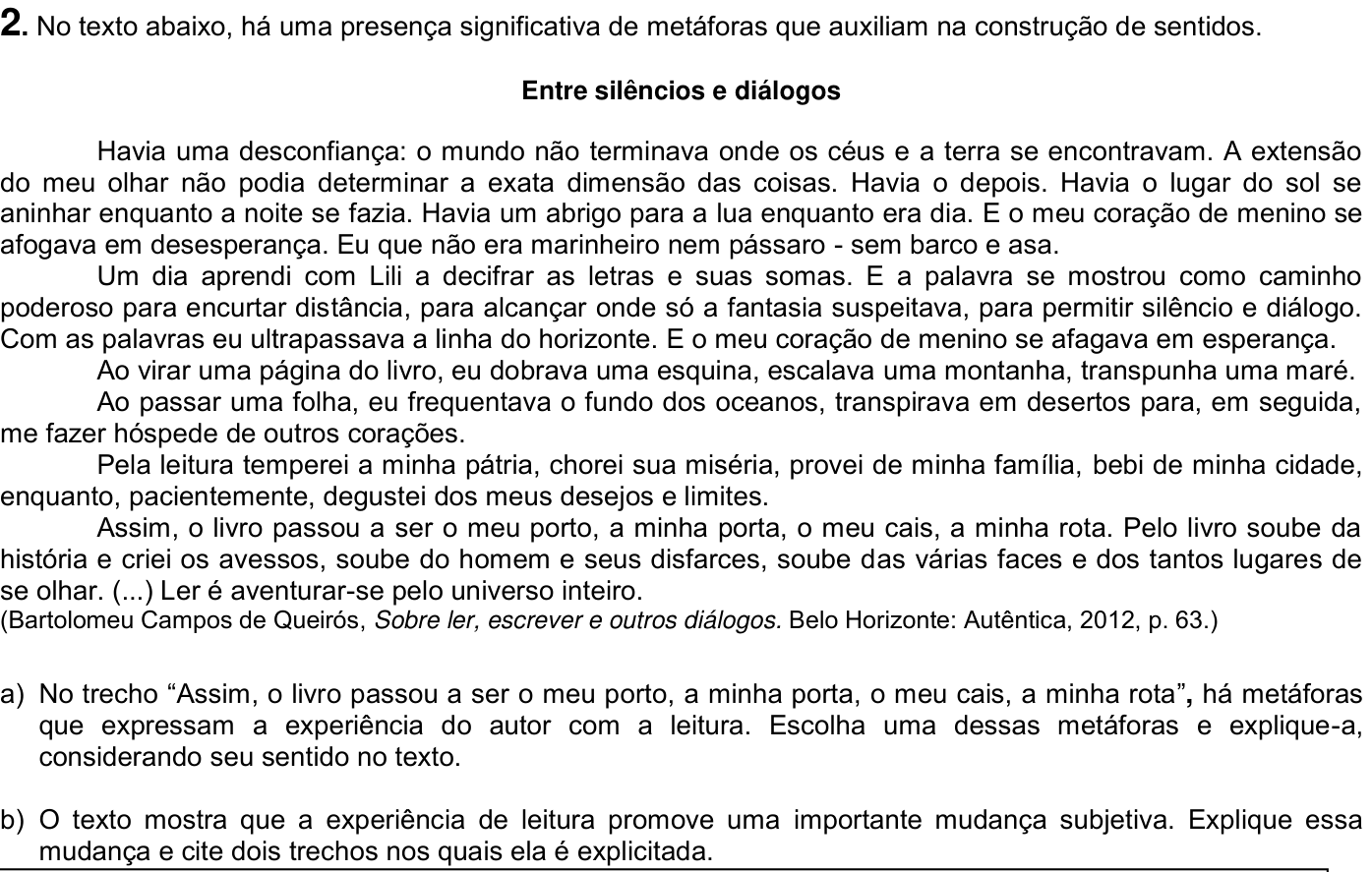 Questão 2 no caderno  da 2ª fase da UNICAMP 2015