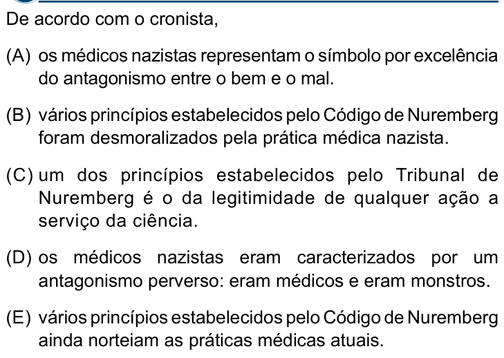 Questão 2 no caderno Conhecimentos Gerais da Santa Casa 2024
