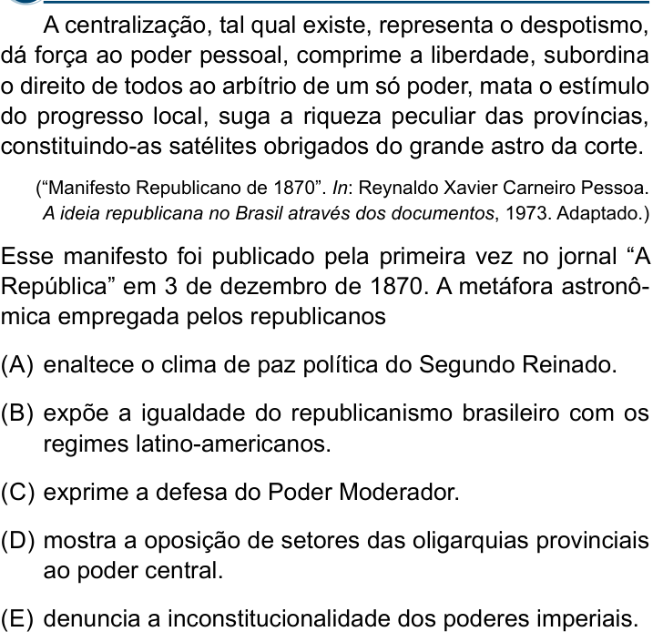 Questão 24 no caderno Conhecimentos Gerais da Santa Casa 2024