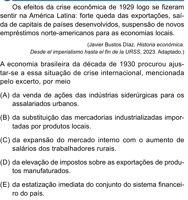Questão 28 no caderno Conhecimentos Gerais da Santa Casa 2024
