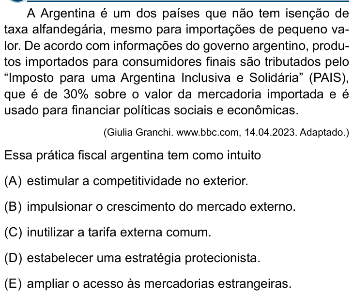 Questão 31 no caderno Conhecimentos Gerais da Santa Casa 2024