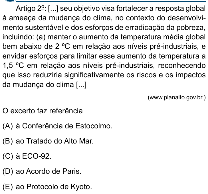 Questão 37 no caderno Conhecimentos Gerais da Santa Casa 2024