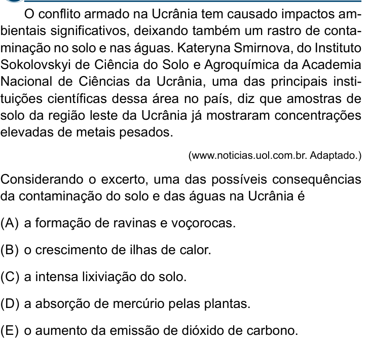 Questão 38 no caderno Conhecimentos Gerais da Santa Casa 2024
