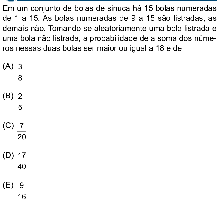 Questão 73 no caderno Conhecimentos Gerais da Santa Casa 2024