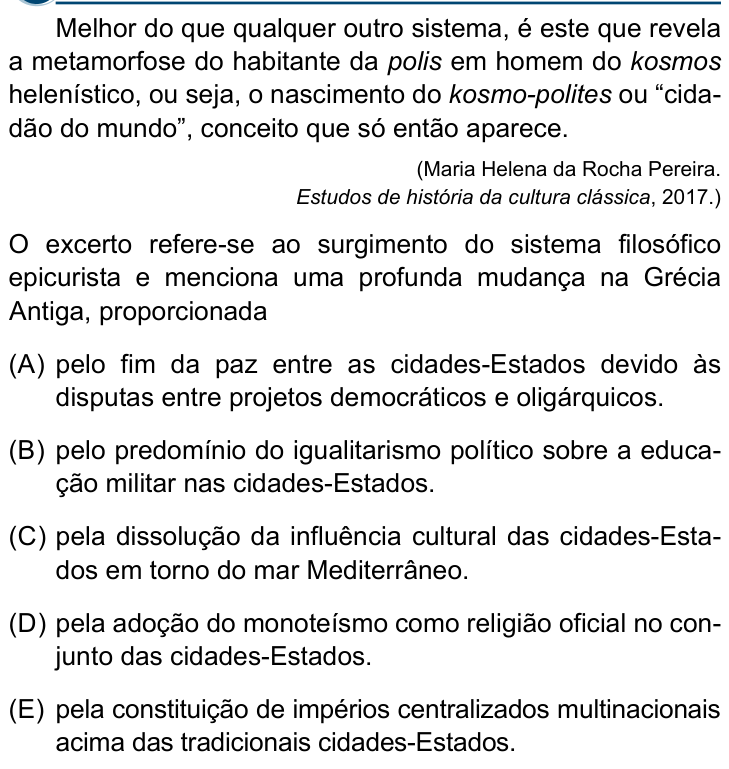 Questão 21 no caderno Conhecimentos Gerais da Santa Casa 2025