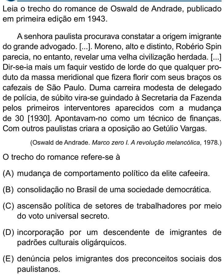 Questão 28 no caderno Conhecimentos Gerais da Santa Casa 2025