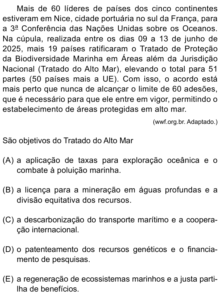 Questão 34 no caderno Conhecimentos Gerais da Santa Casa 2026