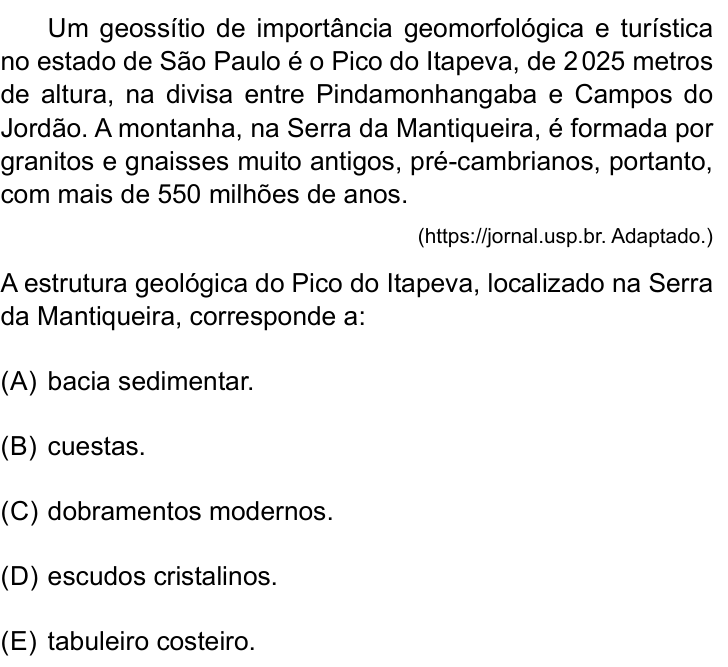 Questão 36 no caderno Conhecimentos Gerais da Santa Casa 2026