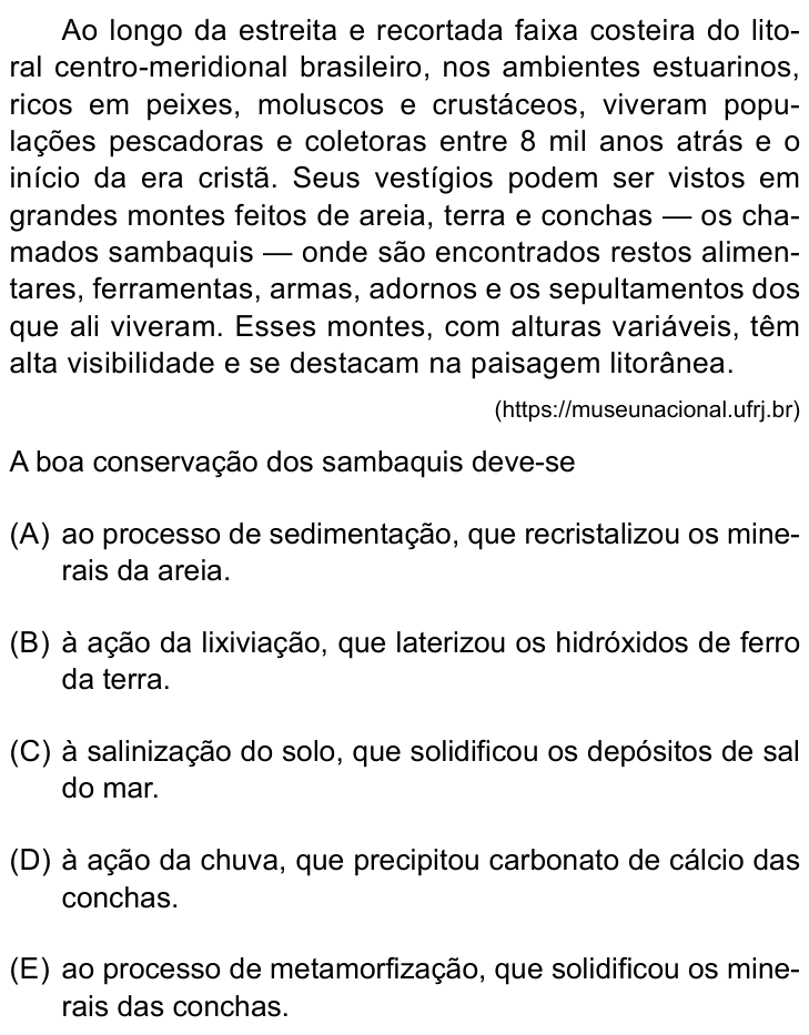 Questão 38 no caderno Conhecimentos Gerais da Santa Casa 2026