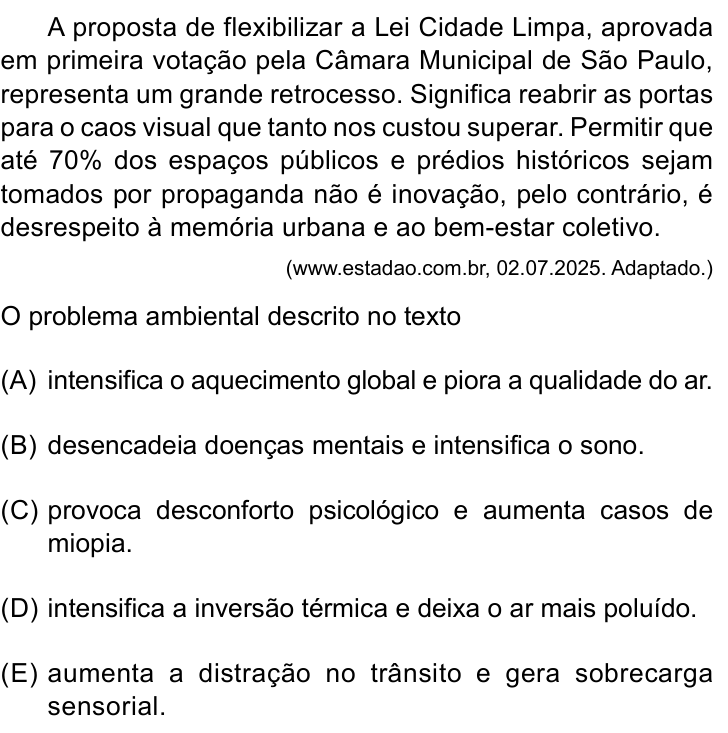 Questão 42 no caderno Conhecimentos Gerais da Santa Casa 2026