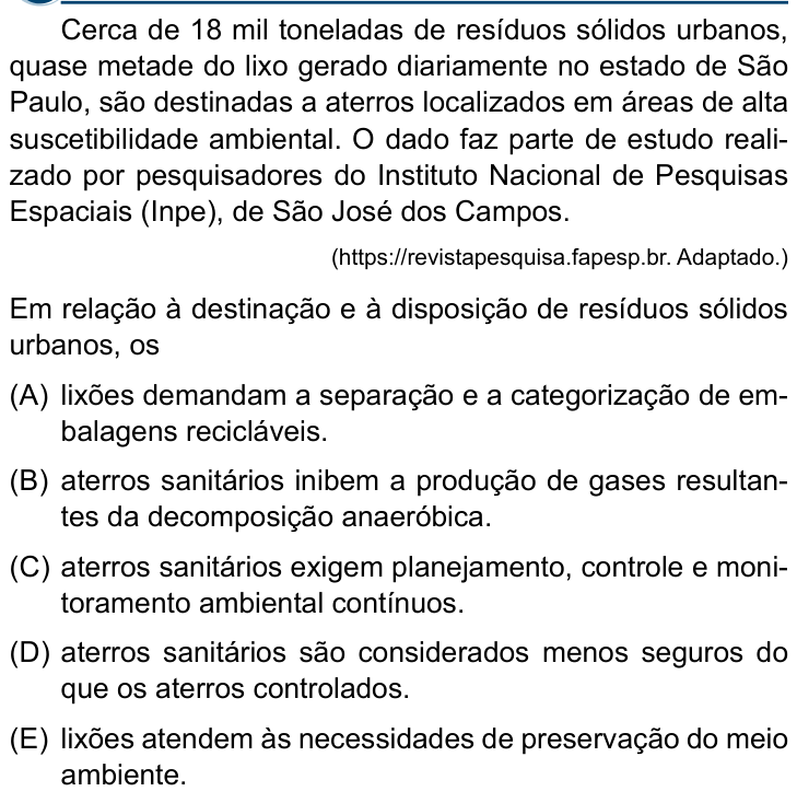 Questão 42 no caderno Conhecimentos Gerais da Santa Casa 2027