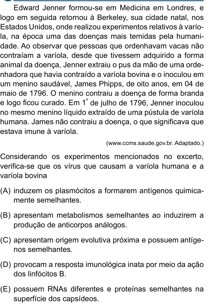 Questão 49 no caderno Conhecimentos Gerais da Santa Casa 2027