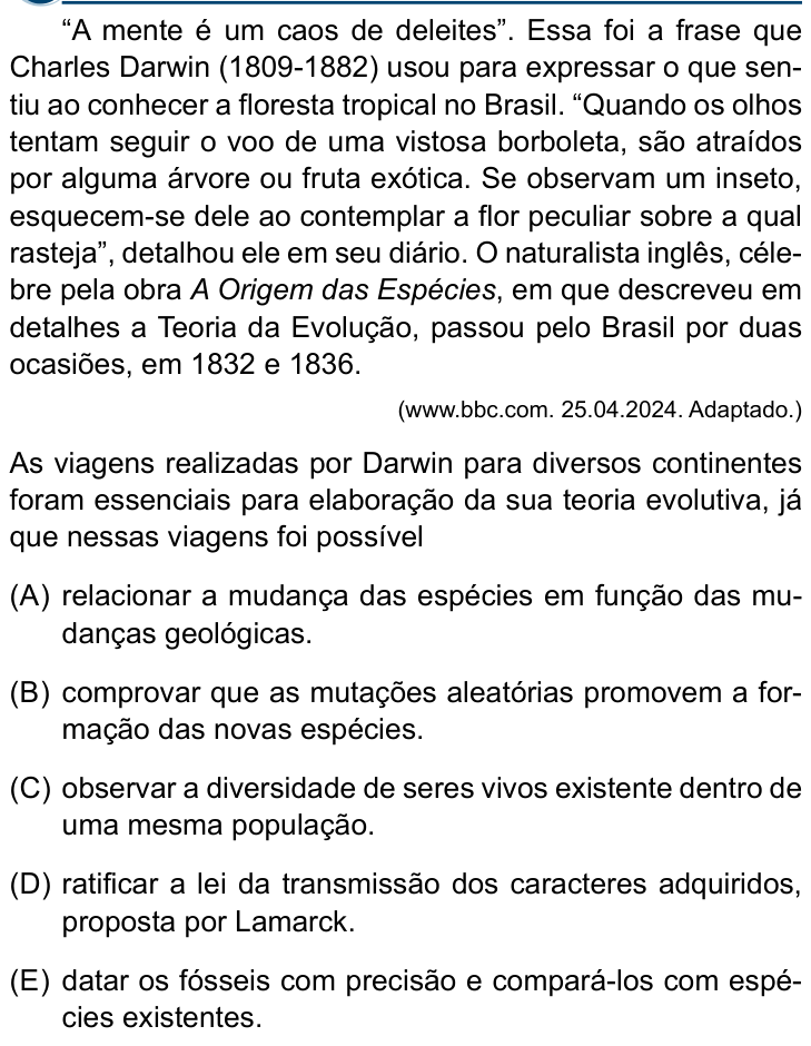 Questão 50 no caderno Conhecimentos Gerais da Santa Casa 2027