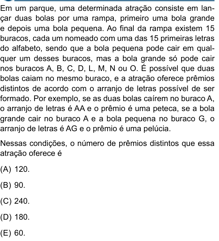Questão 73 no caderno Conhecimentos Gerais da Santa Casa 2027