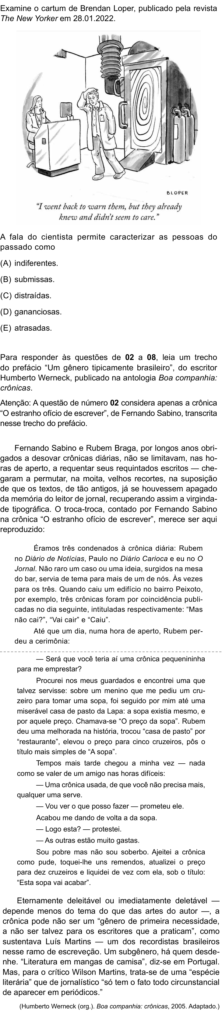 Questão 1 no caderno Prova I do Einstein 2023