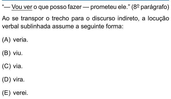 Questão 8 no caderno Prova I do Einstein 2023
