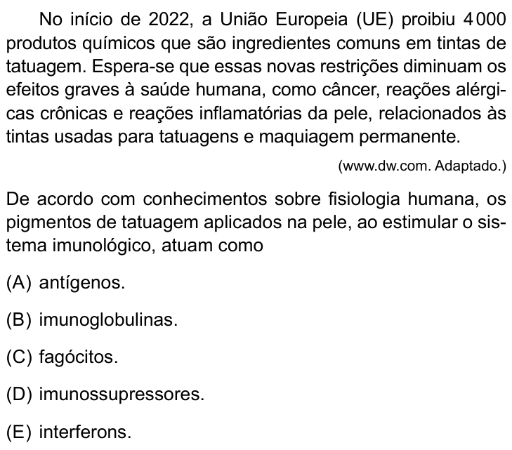 Questão 26 no caderno Prova I do Einstein 2023
