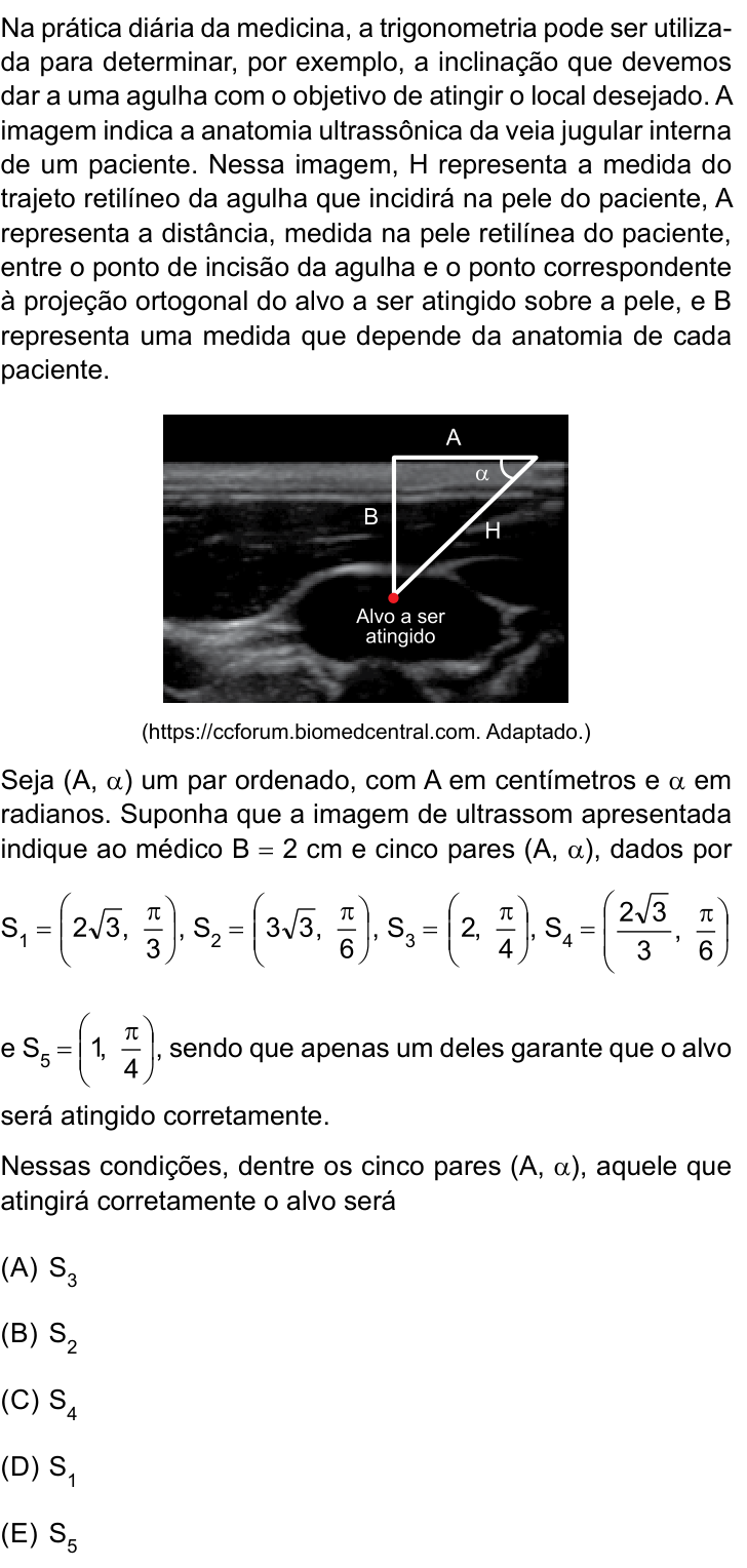 Questão 49 no caderno Prova I do Einstein 2023