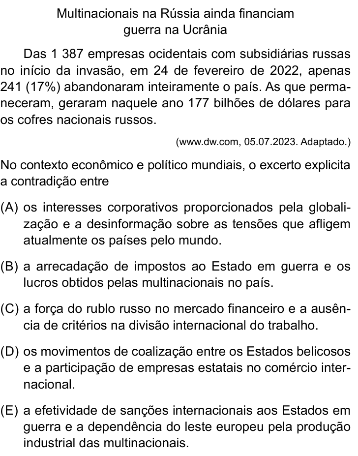 Questão 21 no caderno Prova I do Einstein 2024
