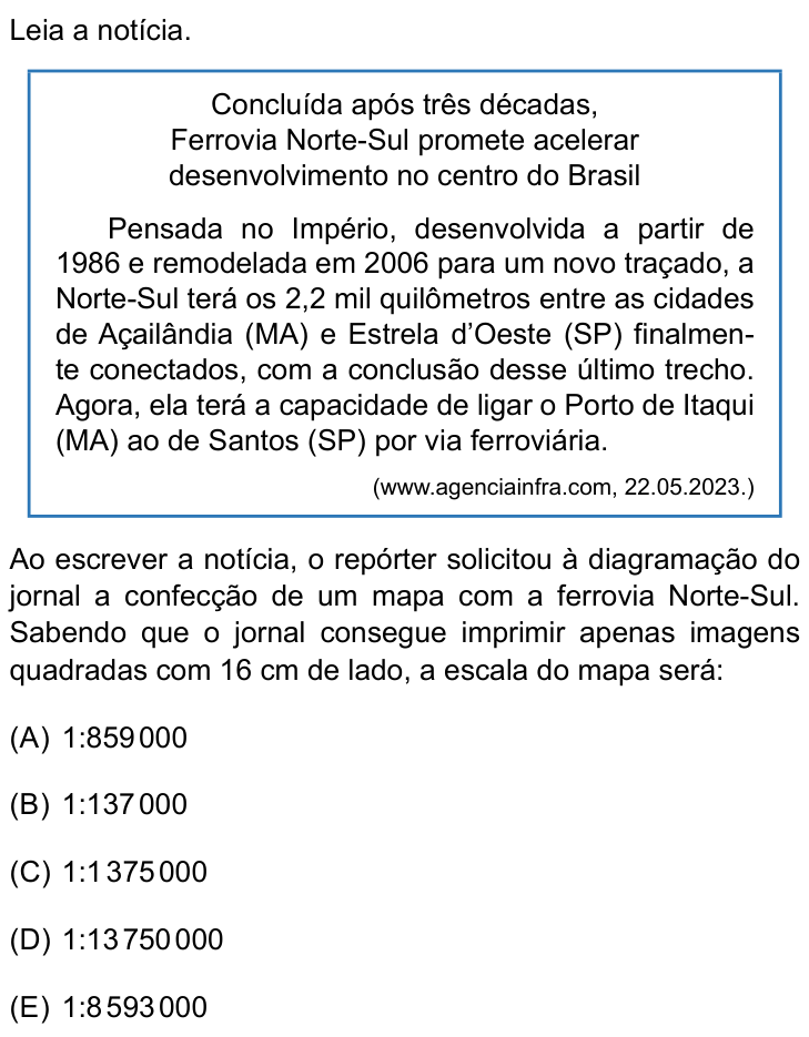 Questão 25 no caderno Prova I do Einstein 2024