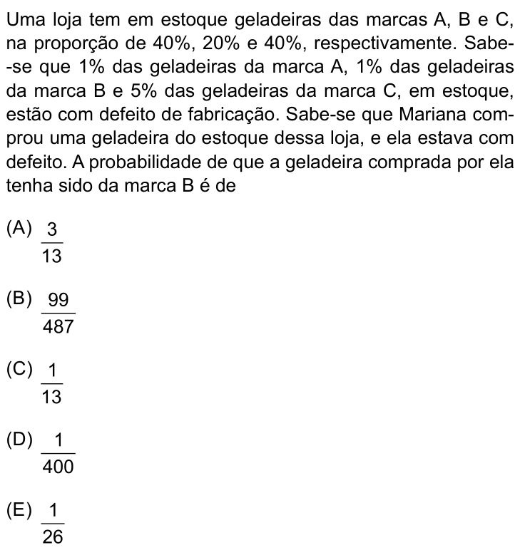Questão 46 no caderno Prova I do Einstein 2024