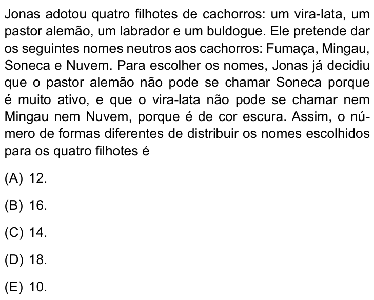 Questão 47 no caderno Prova I do Einstein 2024