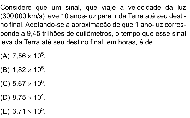Questão 49 no caderno Prova I do Einstein 2024