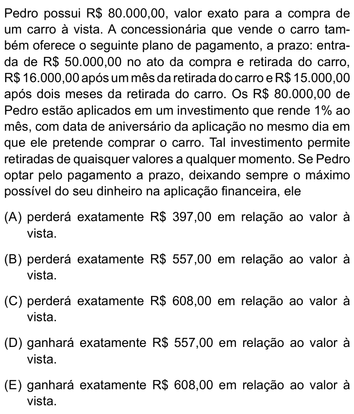 Questão 50 no caderno Prova I do Einstein 2024