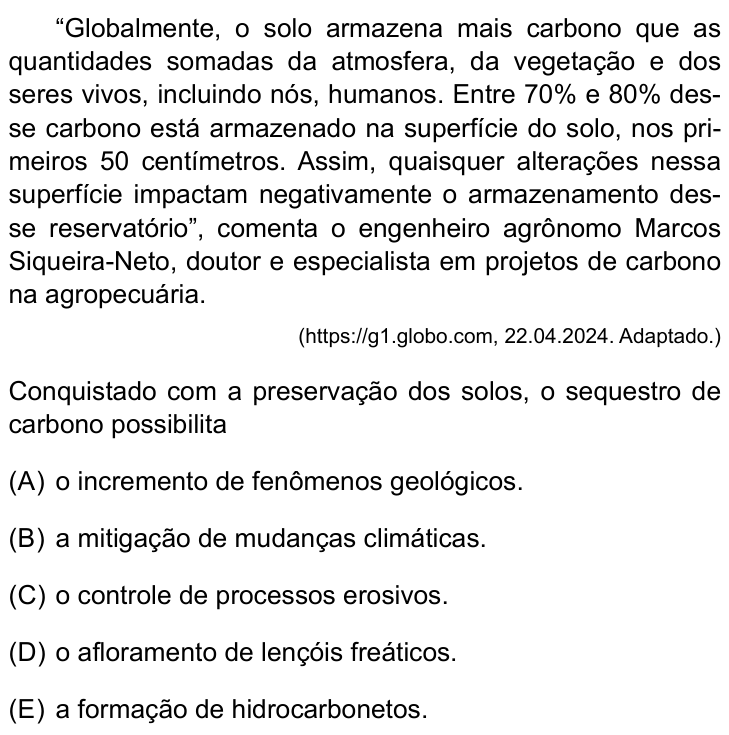 Questão 22 no caderno Prova I do Einstein 2025