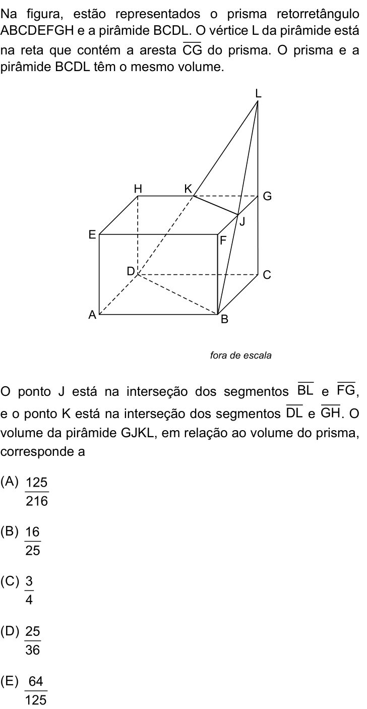 Questão 48 no caderno Prova I do Einstein 2025